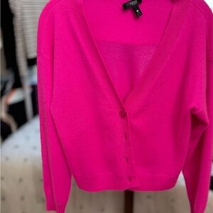 Hot Pink cashmere Cardigan Sweater